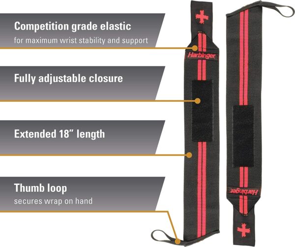 Harbinger Redline Wrist Wraps Physique Fitness Stores