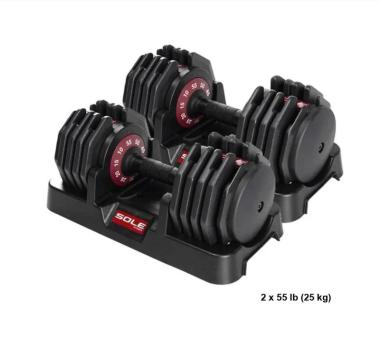 SOLE Adjustable Dumbbell Set (2 x 55lb)