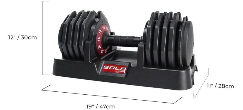 SOLE Adjustable Dumbbell Set (2 x 55lb) - Image 6