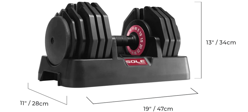 Sole Adjustable Dumbbell Set 2 x 80lb - Image 3
